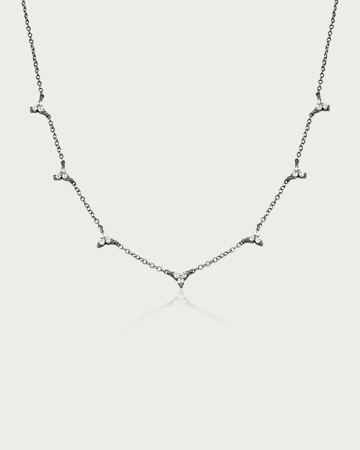 925 Sterling Silver Necklace Trio Diamante