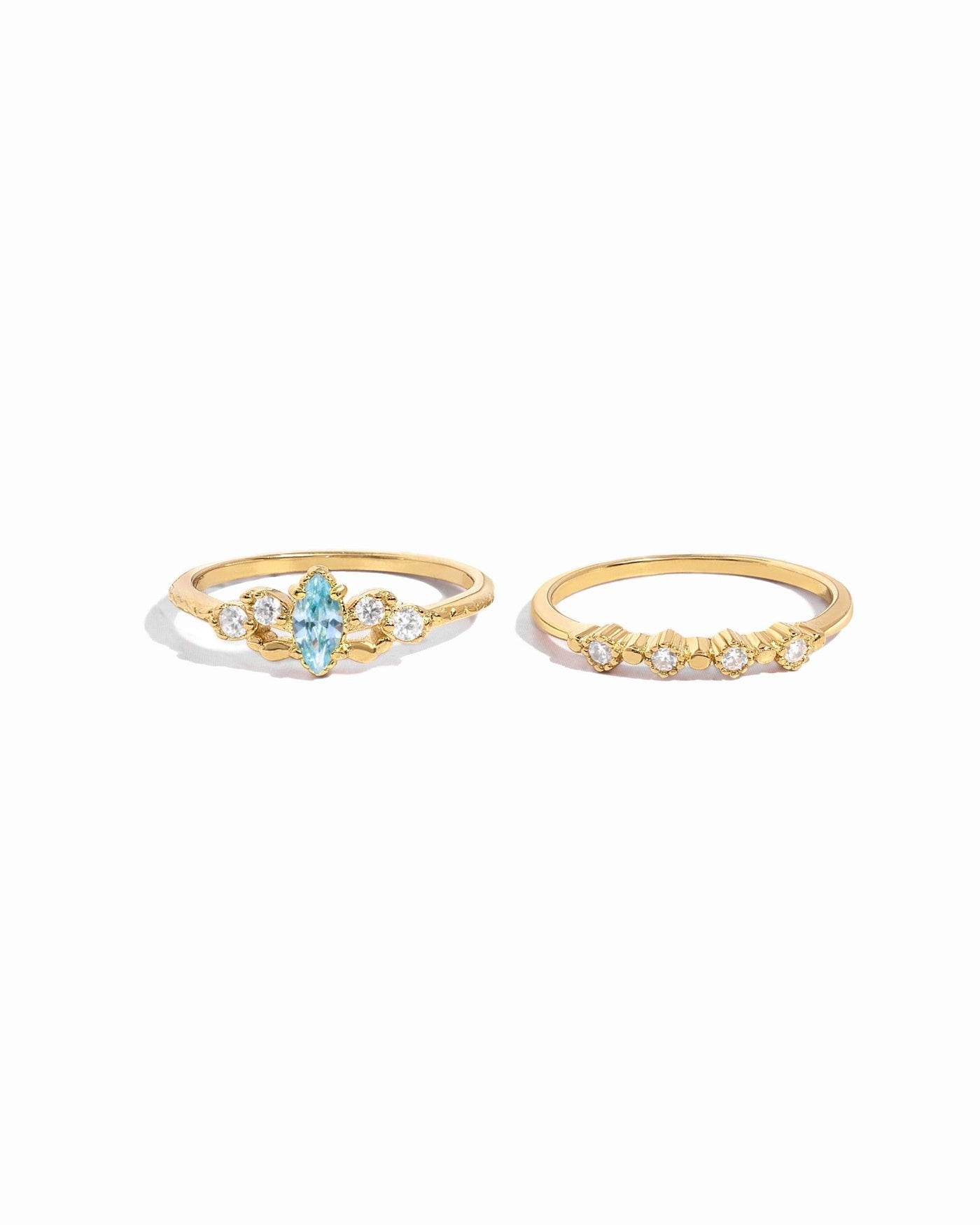 Aquamarine Ring Set