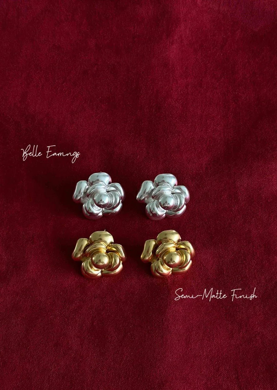 Elen Earrings – Gold Floral Studs