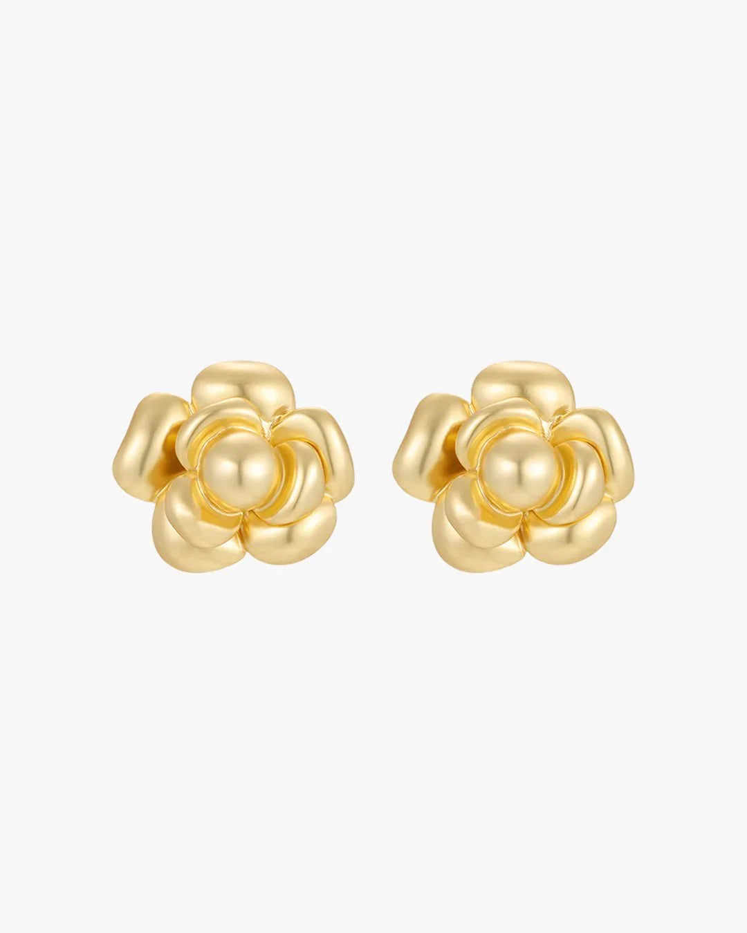 Elen Earrings – Gold Floral Studs