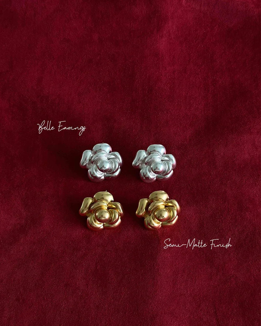 Elen Earrings – Silver Floral