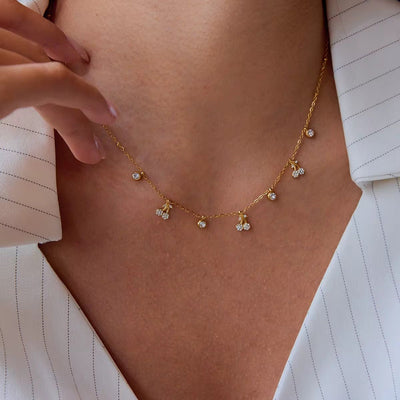 Dainty Cherry Charms Necklace