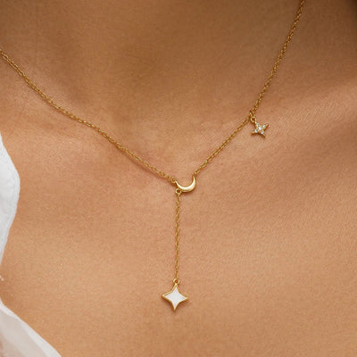 Dainty Y-Shape Moon Necklace