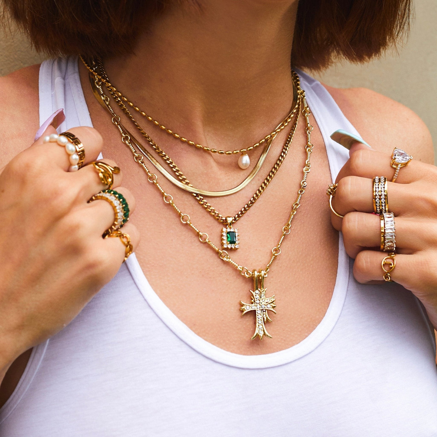 Double Cross Necklace