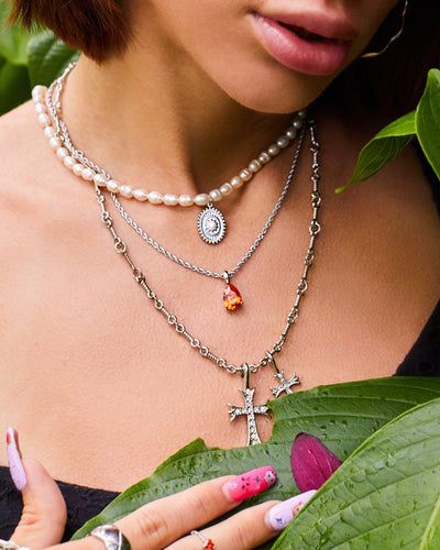 Double Cross Necklace