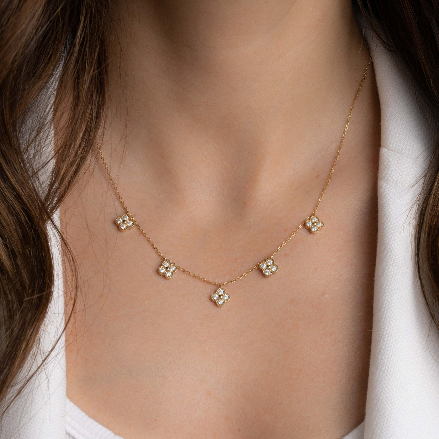 Four Leaf Clover Charm Necklace