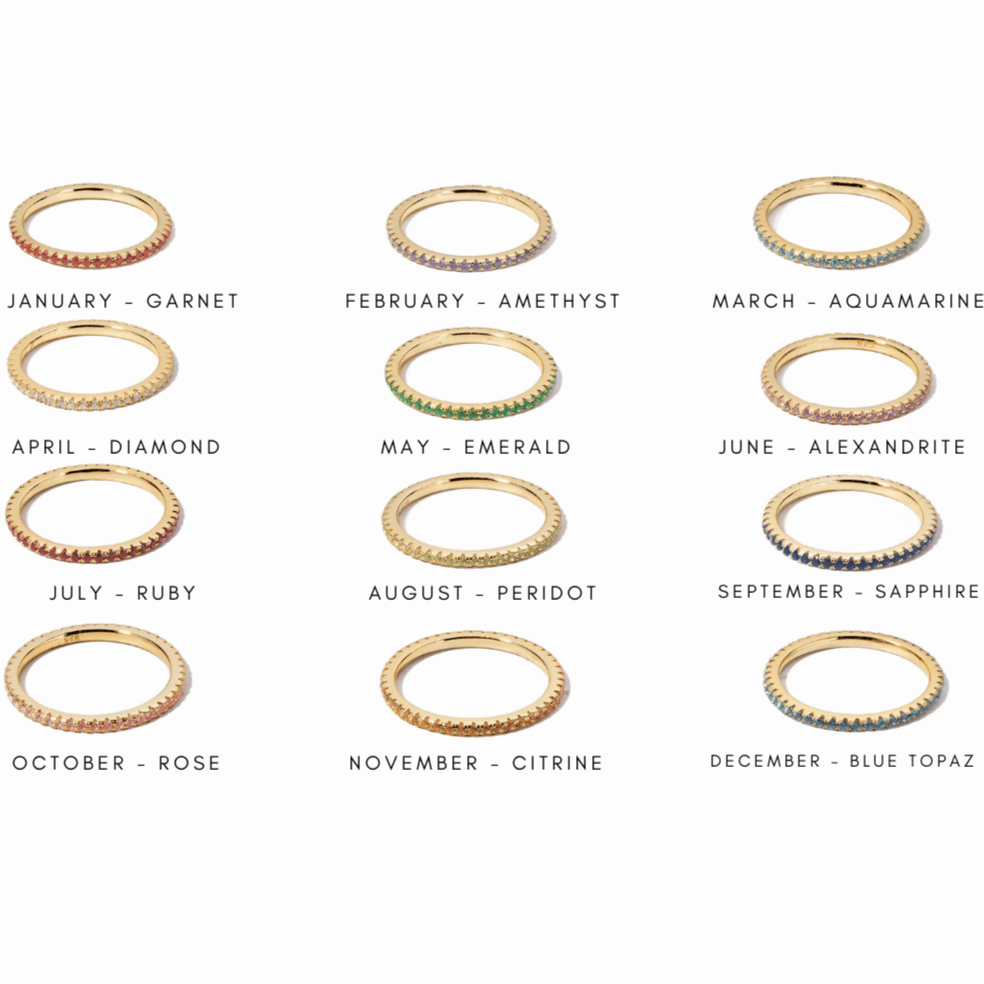 Gold Eternity Birthstone Rings