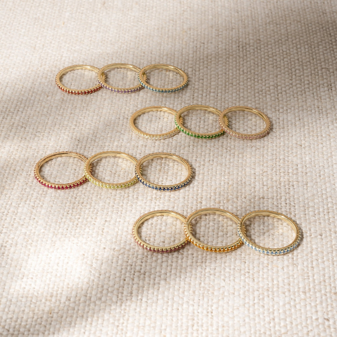 Gold Eternity Birthstone Rings