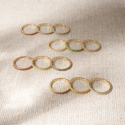 Gold Eternity Birthstone Rings