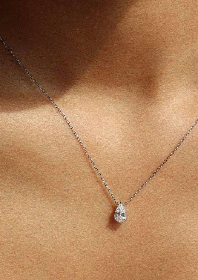 Iriss Necklace Pear - Silver