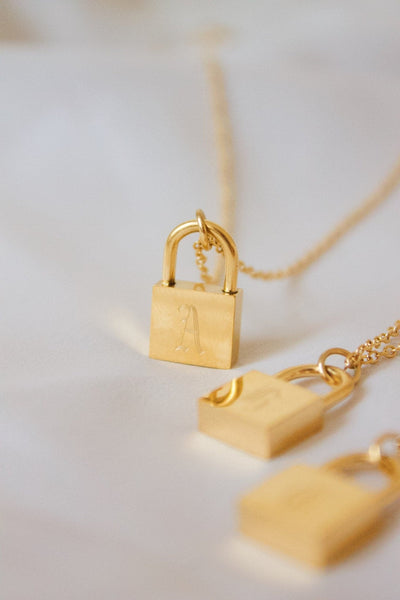 Lock Initial Necklace