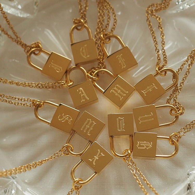 Lock Initial Necklace