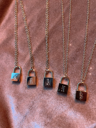 Lock Initial Necklace