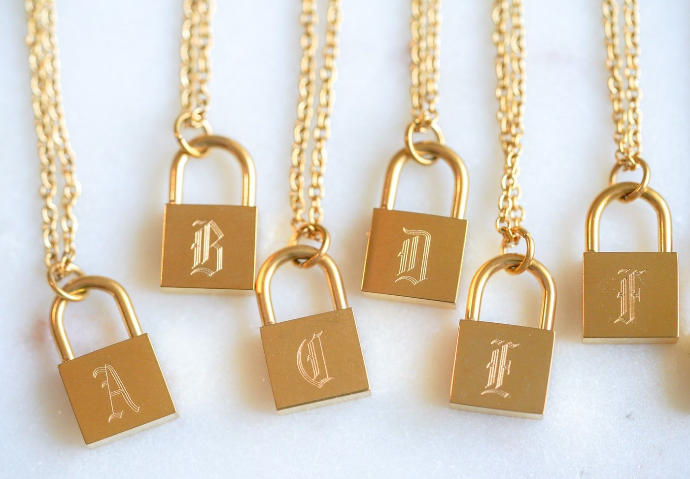 Lock Initial Necklace