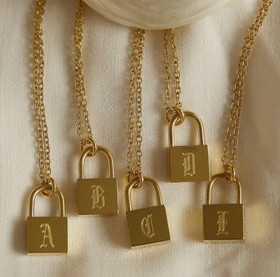 Lock Initial Necklace