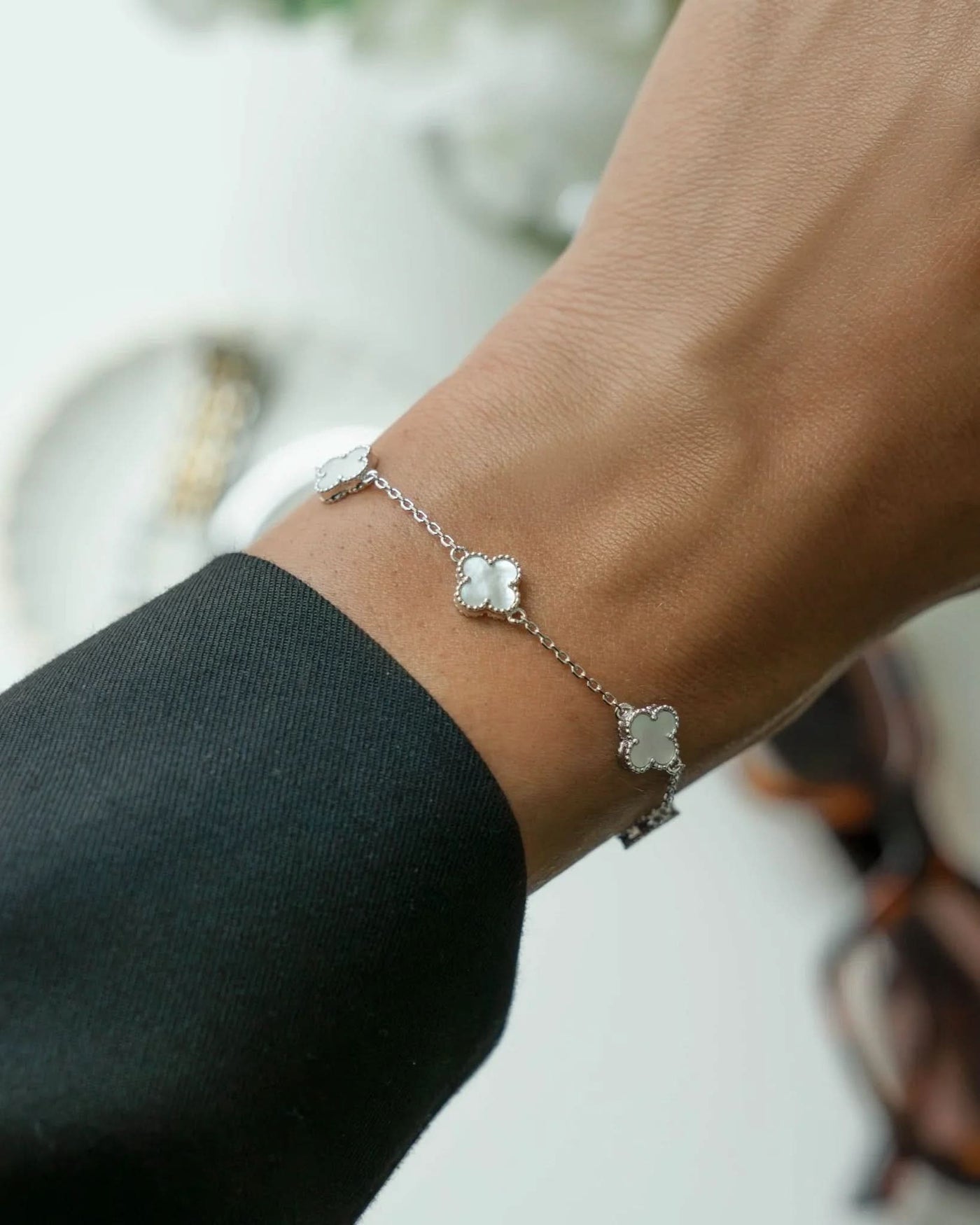 Mother of Pearl Clover Bracelet