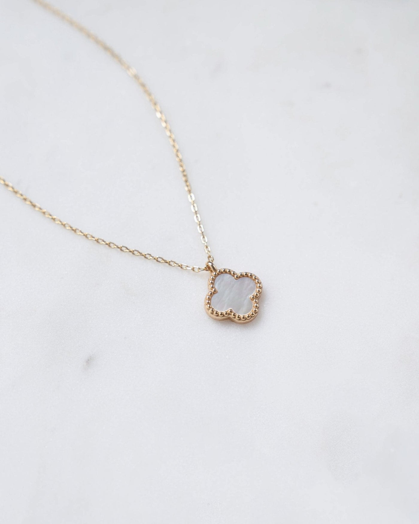 Mother of Pearl Clover Necklace