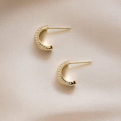 Pavé Double Hoop Earrings