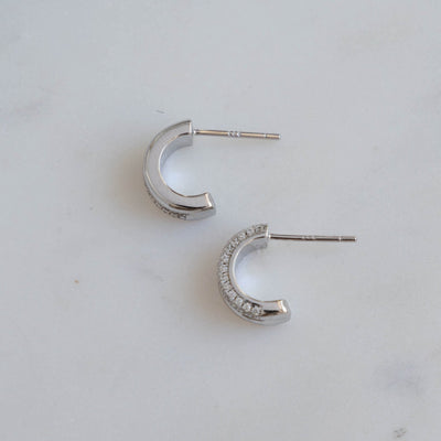 Pavé Double Hoop Earrings
