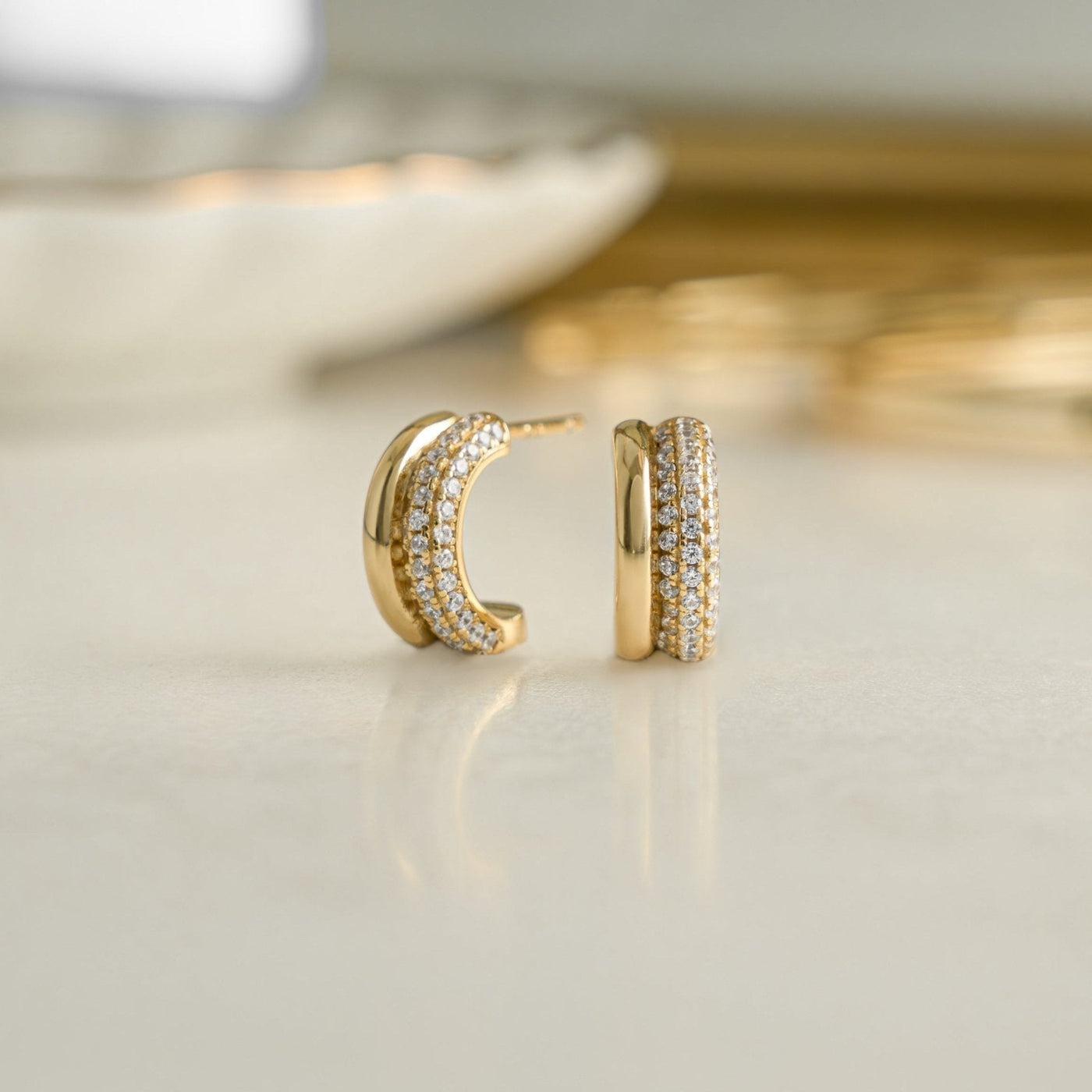 Pavé Double Hoop Earrings