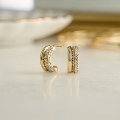 Pavé Double Hoop Earrings