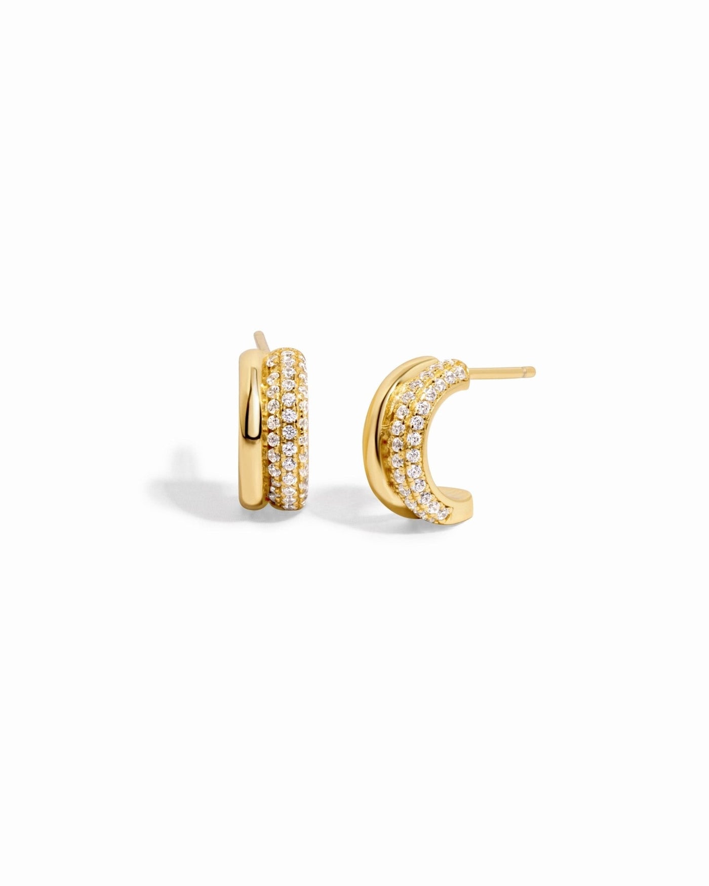 Pavé Double Hoop Earrings