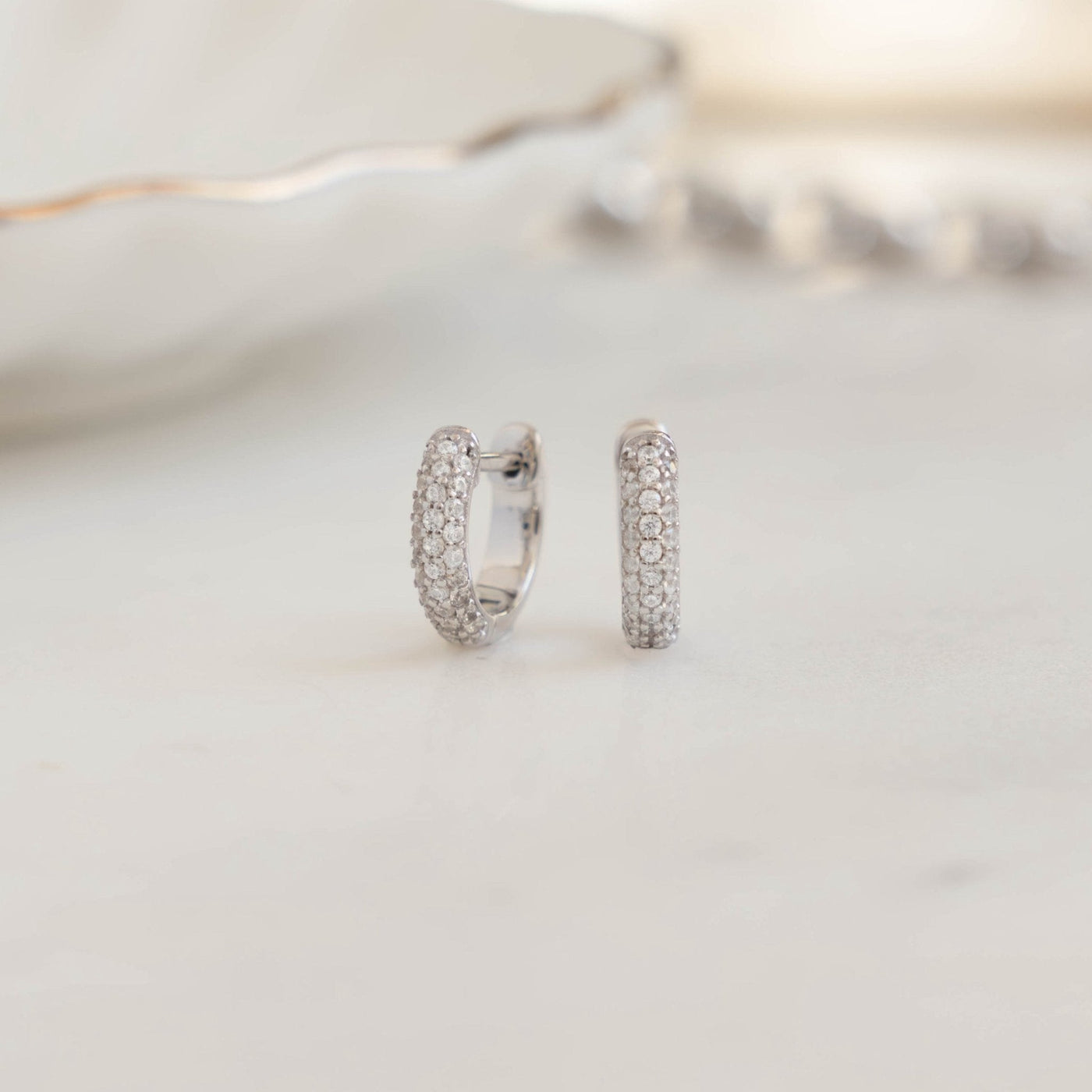 Pavé Huggie Earrings