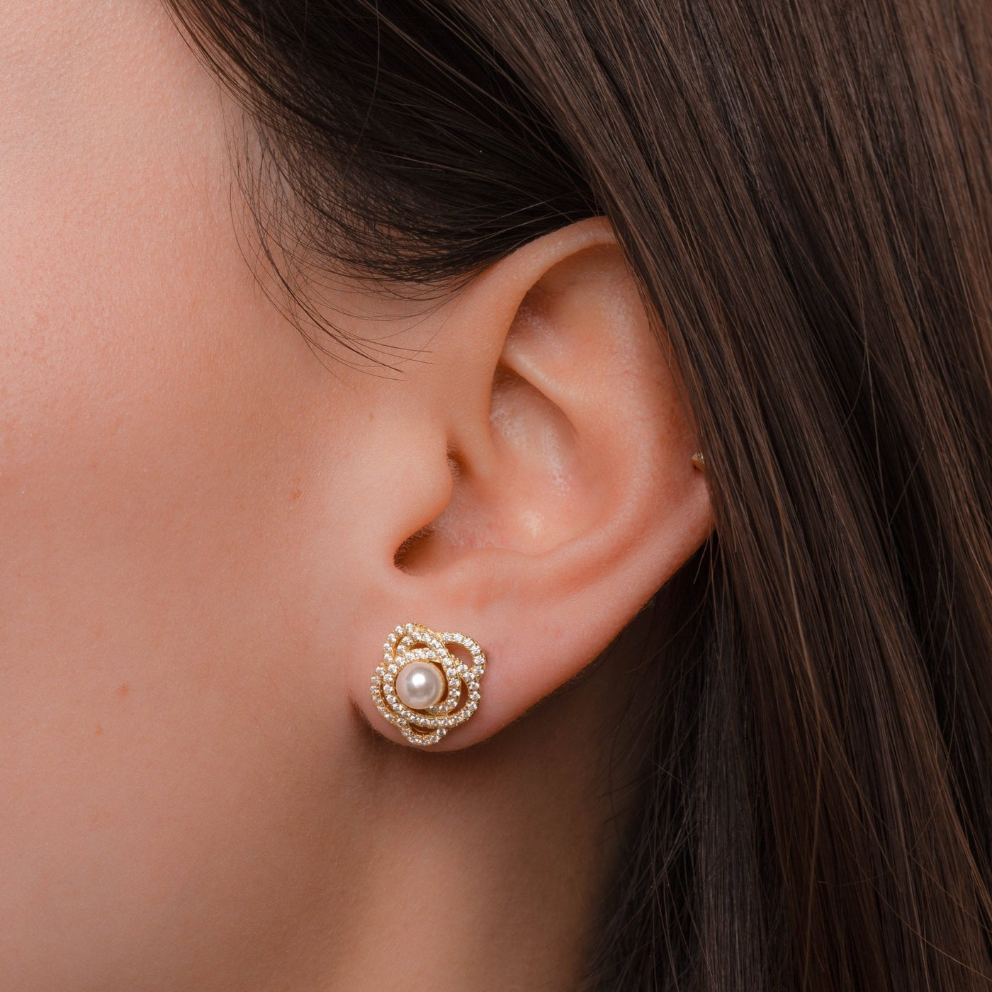 Pearl Flower Statement Studs