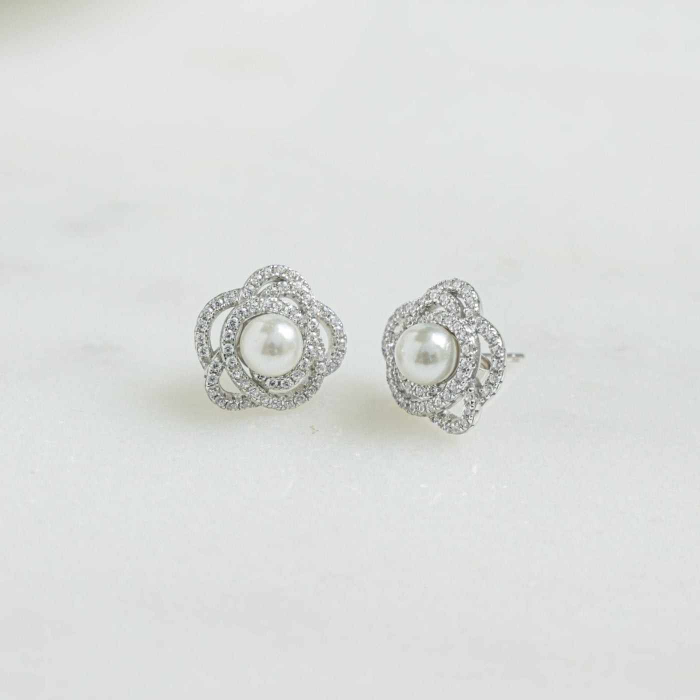 Pearl Flower Statement Studs