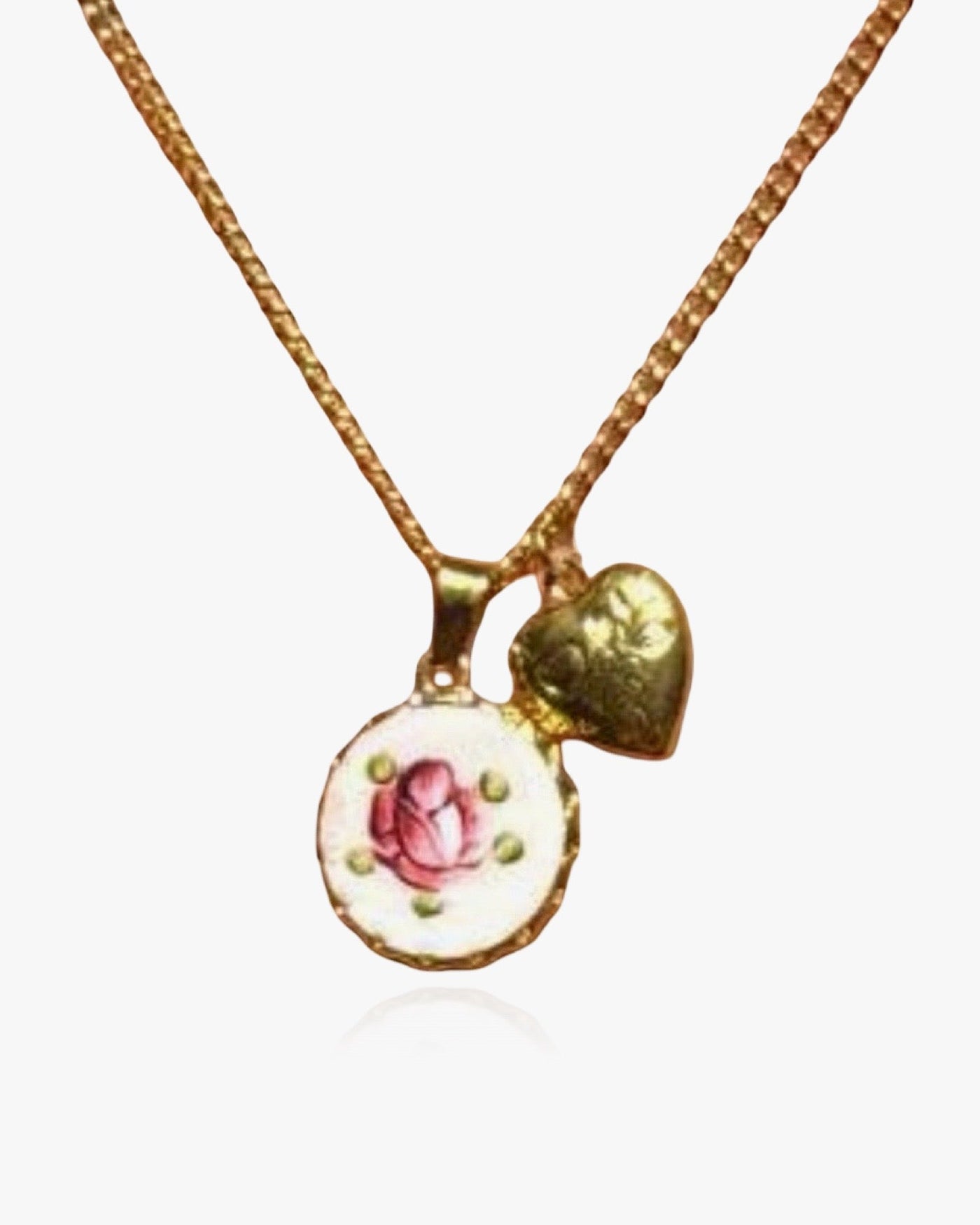 Porcelain Rose Necklace - Hand-Painted