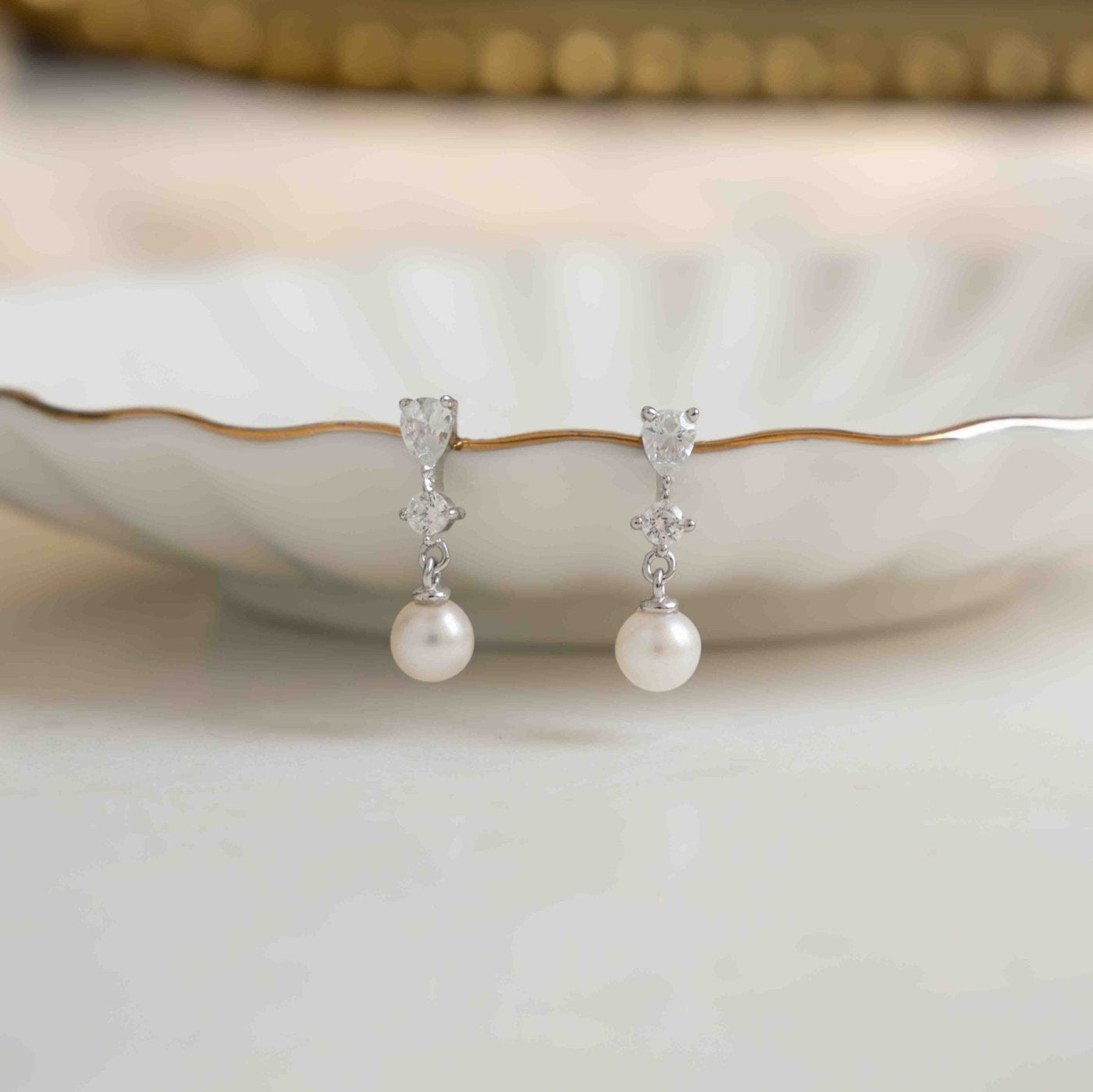 Small Pearl Drop Earrings